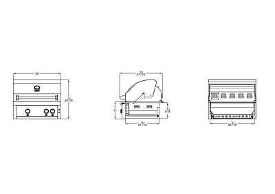 30 Inch 3 Burner Gas Grill With Rear Burner and Built-in Lighting System 30 Inch 3 Burner Gas Grill With Rear Burner and Built-in Lighting System